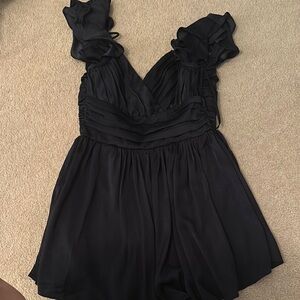 SELFIE LESILE Stylish Navy Blue  Ruffled Dress